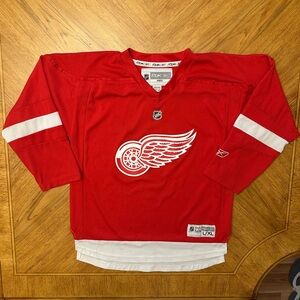 Reebok Detroit Red Wings Hockey Jersey L / XL Youth Red NHL Sports VTG 00s Y2K